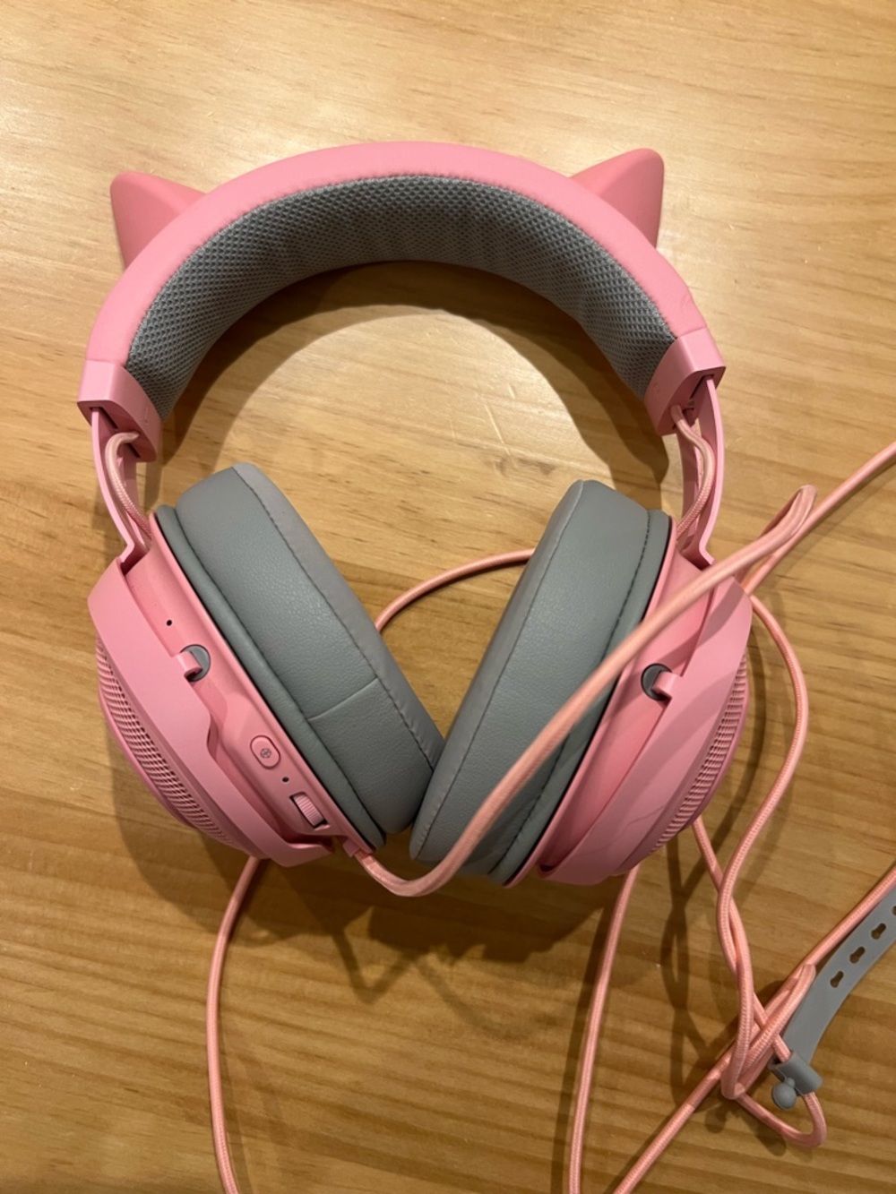 Razer Kraken Kitty Pink Grey Cat Ear Gaming Headset Headphones Wired Y2K Scene